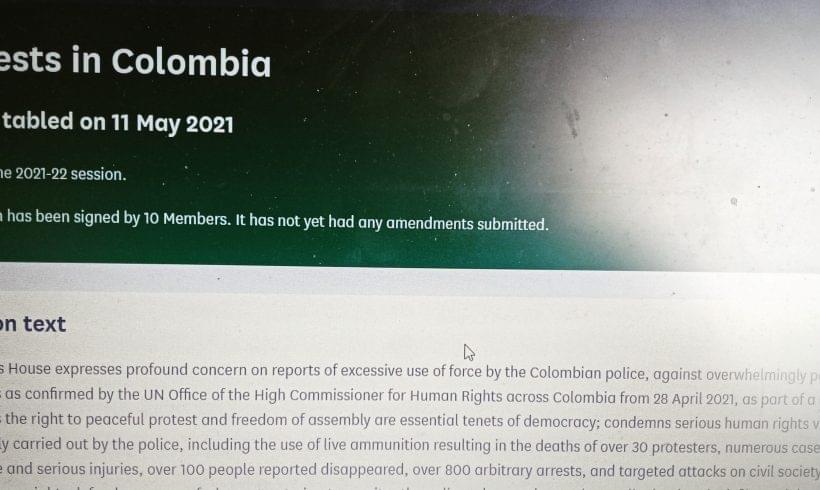 EARLY DAY MOTION #4 PROTESTS IN COLOMBIA